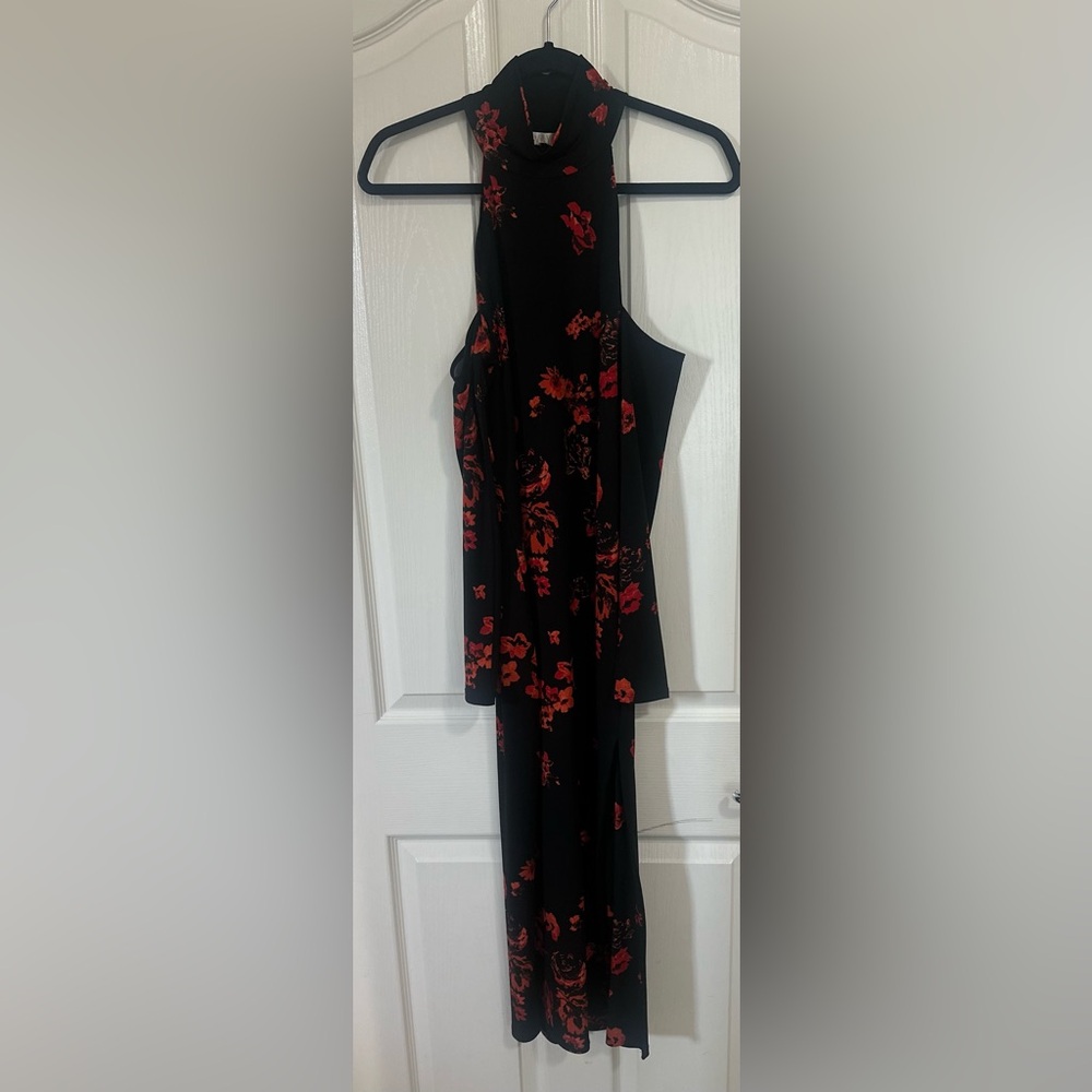 Women’s WAYF Twin Flame Long Sleeve Cold Shoulder Red Black Dress. Size S. - Picture 3 of 8